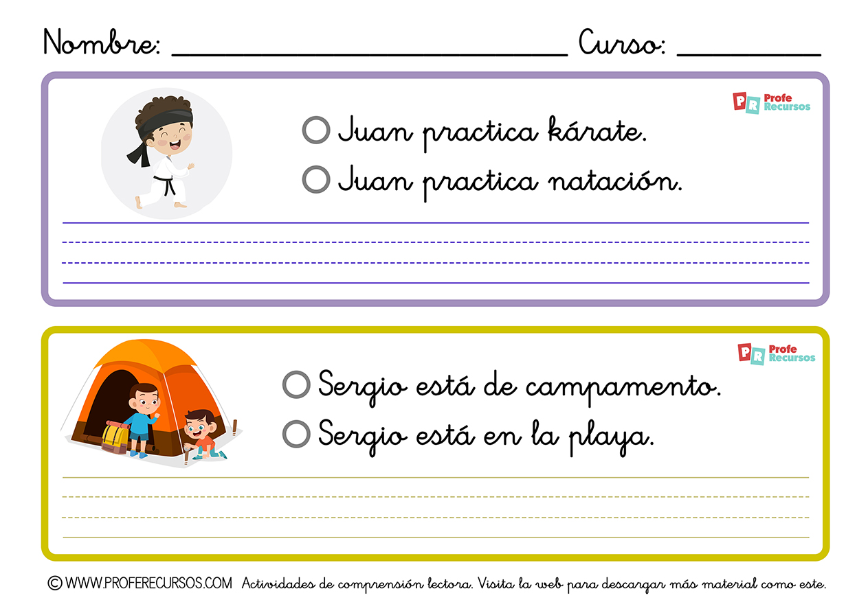 Comprensión lectora para primaria