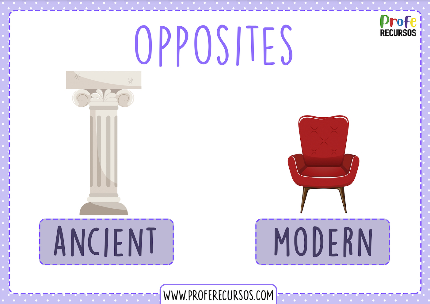 English opposites free printables