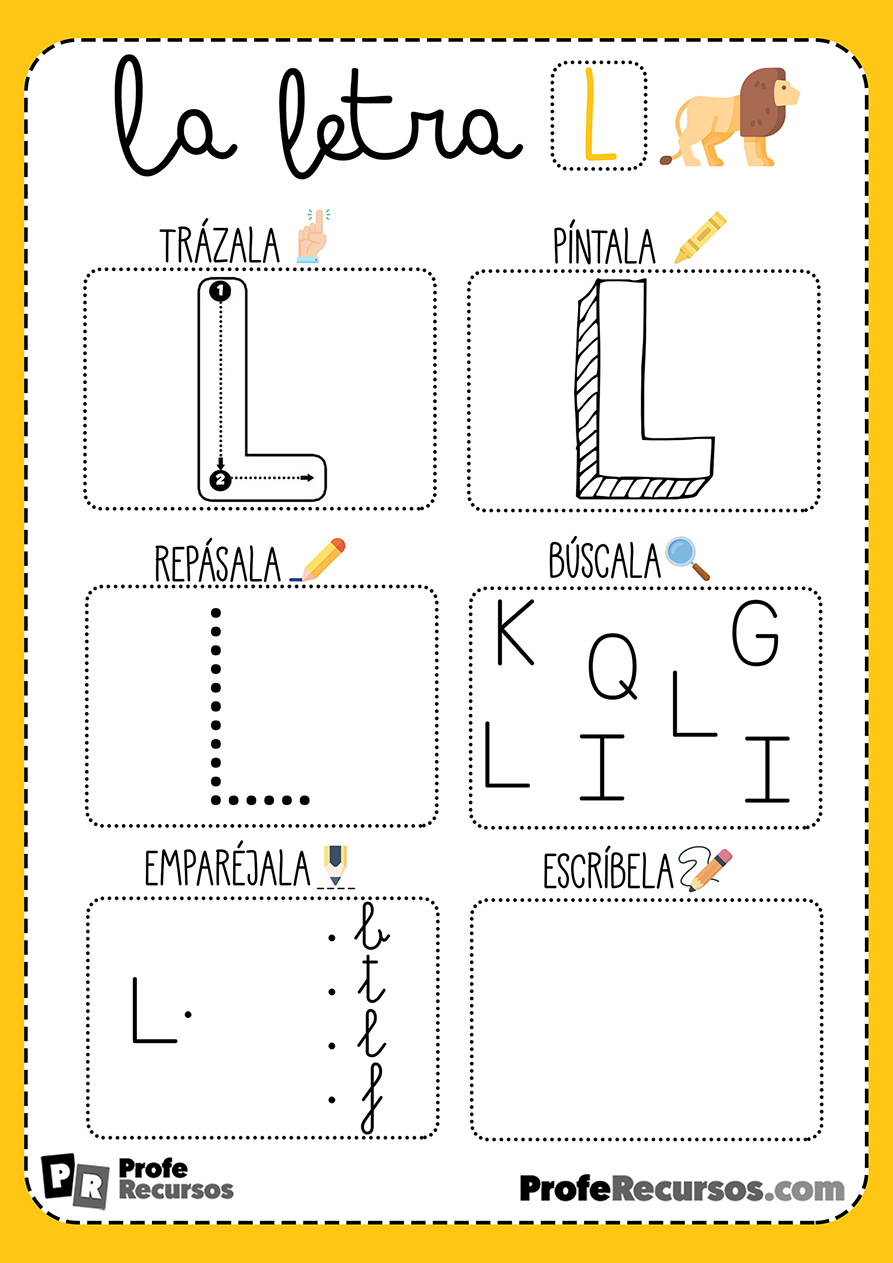 Ficha lectoescritura letra l