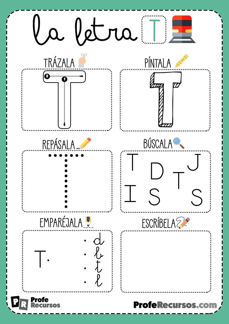 Ficha lectoescritura letra t