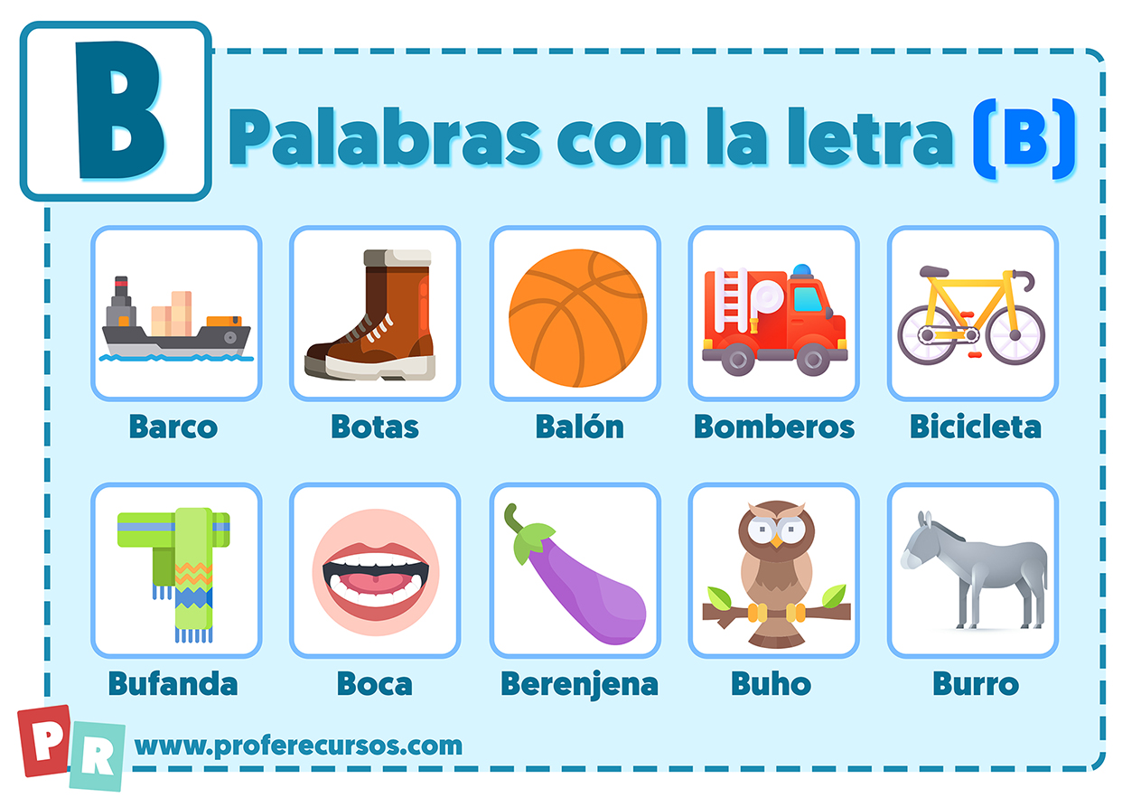 Palabras con b para niños