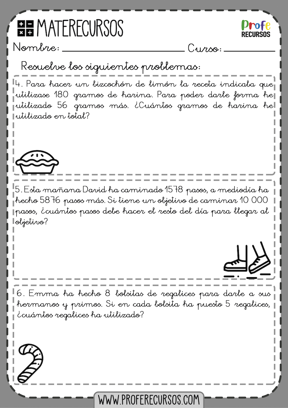 Problemas de matematicas 4 primaria