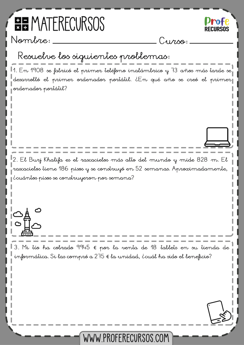 Problemas de matematicas 6 primaria