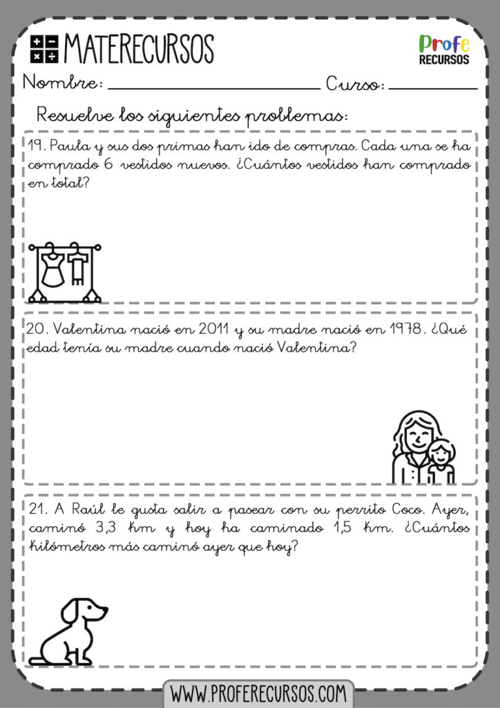 Problemas de mates niños 3 primaria pdf